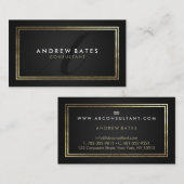 エレガント金ゴールド黒プロフェッショナルモノグラモダンム 名刺 (正面/裏面)