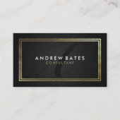 エレガント金ゴールド黒プロフェッショナルモノグラモダンム 名刺 (正面)