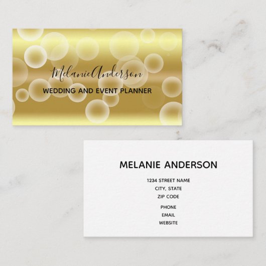 エレガント金ゴールド黒文字 名刺 (正面/裏面)