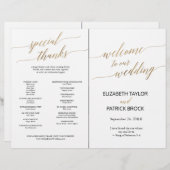 エレガント金ゴールド黒書折りプログラム (正面/裏面)