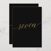 エレガント金ゴールド黒書道表7 招待状 (正面/裏面)