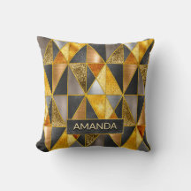 エレガント金ゴールド黒銀幾何三角形