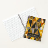 エレガント金ゴールド黒銀幾何三角形 ノートブック (内部)