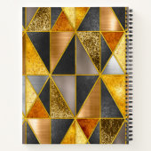 エレガント金ゴールド黒銀幾何三角形 ノートブック (裏面)