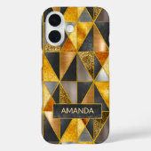 エレガント金ゴールド黒銀幾何三角形 Case-Mate iPhoneケース (裏面)