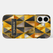 エレガント金ゴールド黒銀幾何三角形 Case-Mate iPhoneケース (裏面 (横))