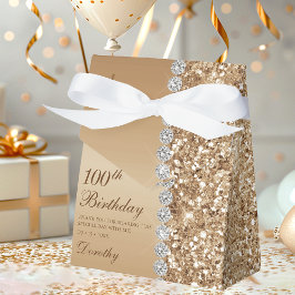 エレガント金ゴールド100誕生日 フェイバーボックス