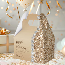 エレガント金ゴールド100誕生日 フェイバーボックス