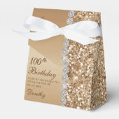 エレガント金ゴールド100誕生日 フェイバーボックス (正面サイド)