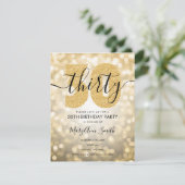 エレガント金ゴールド30歳の誕生日パーティー 招待状 (スタンド正面)