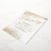 エレガント金ゴールド30歳の誕生日 箔招待状 (回転した状態)