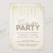 エレガント金ゴールド30歳40歳の誕生日パーティー 招待状 (正面/裏面)