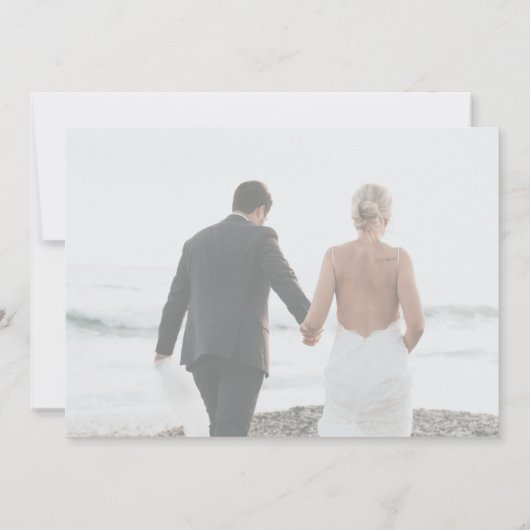 エレガント金ゴールド4フォトコラージュモダン結婚s サンキューカード (裏面)