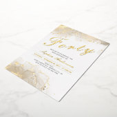 エレガント金ゴールド40歳の誕生日 箔招待状 (回転した状態)