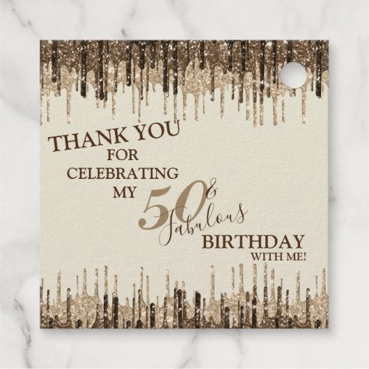 エレガント金ゴールド50と素晴らしい誕生日実在 フェイバータグ (裏面)