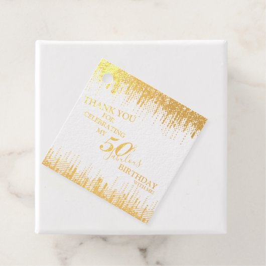 エレガント金ゴールド50と素晴らしい誕生日実在 フェイバータグ (箱)