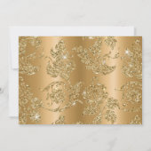 エレガント金ゴールド50と素晴らしい50誕生日 招待状 (裏面)