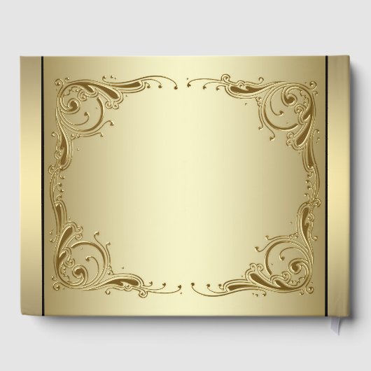 エレガント金ゴールド50周年記念結婚ゲストブック ゲストブック (裏面)