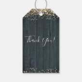 エレガント金ゴールド50番目の誕生日スクリプト ギフトタグ (裏面)