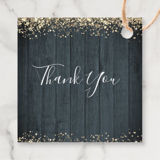 エレガント金ゴールド50番目の誕生日スクリプト フェイバータグ (裏面)