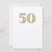 エレガント金ゴールド50結婚周年 招待状 (裏面)