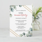 エレガント金ゴールド50結婚周年 招待状 (スタンド正面)