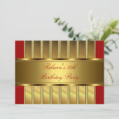 エレガント金ゴールド50thバースデーパーティーイベントレッド2 招待状 (スタンド正面)
