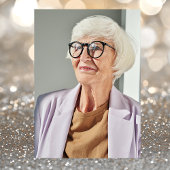 エレガント金ゴールド70誕生日写真 招待状