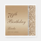 エレガント金ゴールド70誕生日 スタンダードランチョンナプキン (正面)