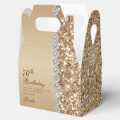 エレガント金ゴールド70誕生日 フェイバーボックス (オープン)
