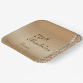 エレガント金ゴールド70誕生日 ペーパープレート (傾斜あり)