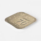 エレガント金ゴールド70誕生日 ペーパープレート (傾斜あり)