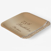 エレガント金ゴールド75誕生日 ペーパープレート (傾斜あり)