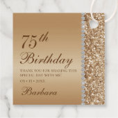 エレガント金ゴールド75th誕生日ありがとう フェイバータグ (裏面)