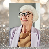 エレガント金ゴールド80誕生日写真パーティー 招待状