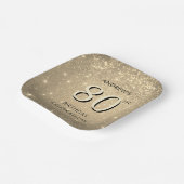 エレガント金ゴールド80誕生日 ペーパープレート (傾斜あり)