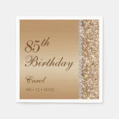 エレガント金ゴールド85誕生日 スタンダードカクテルナプキン (正面)
