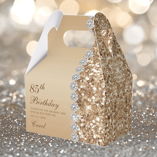 エレガント金ゴールド85誕生日 フェイバーボックス