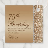 エレガント金ゴールド85th誕生日ありがとう フェイバータグ (裏面)