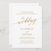 エレガント金ゴールド |の名結婚前 招待状 (正面/裏面)