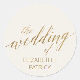 エレガント金ゴールド |アイボリー封筒用シール ラウンドシール