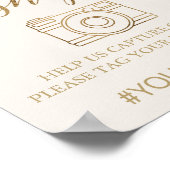 エレガント金ゴールド |アイボリーOHスナップサイン ポスター (角)