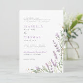 エレガント金ゴールド&ウォータカラーラベンダーフローラ結婚ズ 招待状 (スタンド正面)