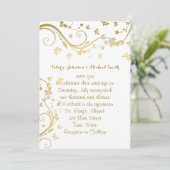 エレガント金ゴールド、カスタムウェディング招待状 招待状 (スタンド正面)