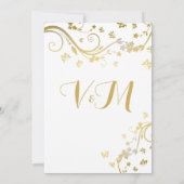 エレガント金ゴールド、カスタムウェディング招待状 招待状 (裏面)