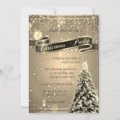 エレガント金ゴールド,クリスマスツリー会社クリスマスパーティー 招待状 (正面)