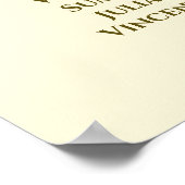 エレガント金ゴールド&クリーム4テーブル結婚の座席表 ポスター (角)