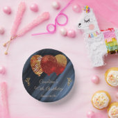 エレガント金ゴールド&グリッターレッドバルーン誕生日 ペーパーボウル (パーティー)