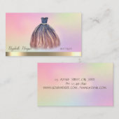 エレガント金ゴールド、シックなドレスホログラフィック 名刺 (正面/裏面)