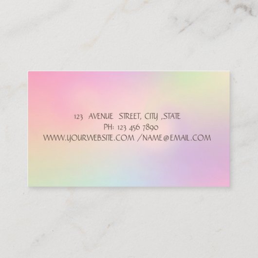 エレガント金ゴールド、シックなドレスホログラフィック 名刺 (裏面)